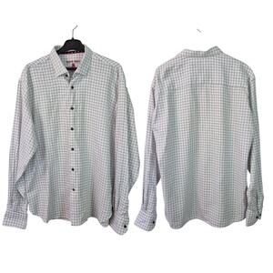 Visconti Black White Black WindowPane Long Sleeve Button Front Shirt Men's XL